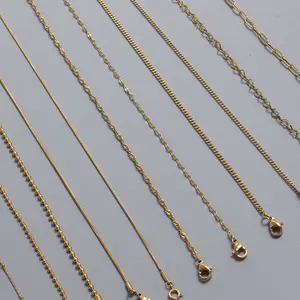 Grosir kabel tali rantai-Rantai Kabel Baja Tahan Karat Tipe Berbeda Rolo Tali Putar Kalung Kuba Pembuatan Perhiasan