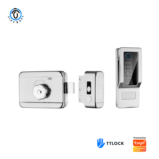 Ttlock Wifi Gate Biometric Fingerprint Smart Door Lock for Aluminum Entry Aluminum Alloy Keyless Entry System