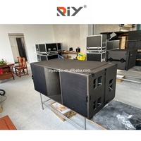 Système de sonorisation extérieur professionnel KS28 avec enceintes line array doubles de 18 pouces et caisson de basses passif