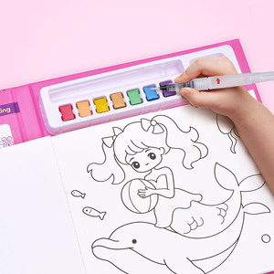 Joycat Hot bán phổ biến phim hoạt hình nghệ thuật màu sơn <span class=keywords><strong>Set</strong></span> Kid màu nước cuốn sách giấy cho bức tranh vẽ - Product Image 2
