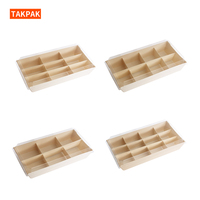 Groothandel wegwerp houten sushi verpakking doos houten lunchbox met compartimenten
