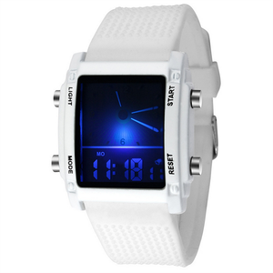 <span class=keywords><strong>Montre</strong></span> numérique multifonction pour hommes, nombres de 5, accessoire de Sport, à LED, alarme Chrono, rétro, éclairage carré - Product Image 2