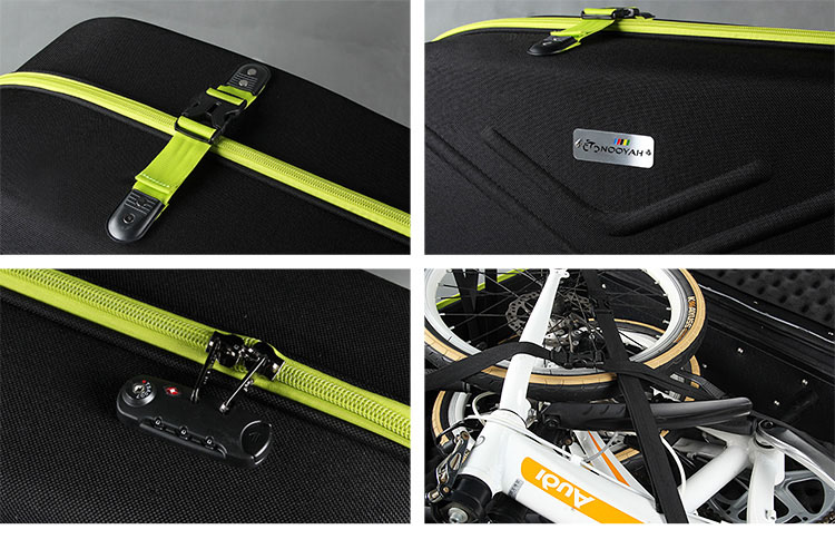 NOOYAH 18-20 Inch Folding Bike Travel Case - Thick Bike Transport