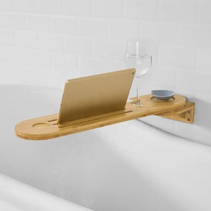 Moderno Estante Giratorio <span class=keywords><strong>de</strong></span> Bambú para <span class=keywords><strong>Bañera</strong></span>, Soporte <span class=keywords><strong>de</strong></span> Pared para <span class=keywords><strong>Bañera</strong></span>, <span class=keywords><strong>Bandeja</strong></span> <span class=keywords><strong>de</strong></span> Baño - Product Image 4