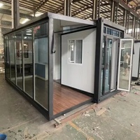 Maison modulaire préfabriquée de luxe de 20 pieds à double aile extensible, aménagée et relocalisable, avec équipements complets