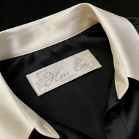 Étiquette de vêtement tissée pliée en serre-tête, étiquette d'entretien en sergé, étiquette personnalisée avec logo privé, étiquettes imprimées en satin, étiquettes de vêtements personnalisées