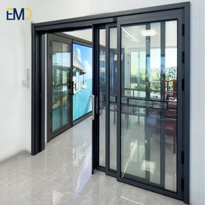 Porte coulissante et battante en verre au design moderne pour salle de bain et toilettes, style pliant, en alliage d'aluminium et acier, porte PT/PD - Product Image 6