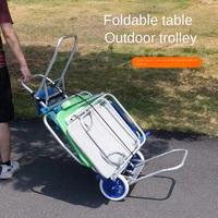 Chaise de plage d'extérieur légère et portable, chariot pliable en alliage d'aluminium, chariot de courses, chariot à bagages, petite remorque