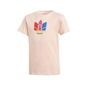 ADIDAS trefoil เสื้อกีฬาเด็กผู้หญิงแอคทีฟและเสื้อยืดสีพีช/หลากสี-100% ของแท้ - Product Image 3