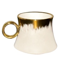 Ensemble tasse et soucoupe à café en céramique de luxe avec logo personnalisé, en porcelaine, pour latte, avec poignée et couvercle, pour boissons chaudes et froides, cadeau OEM