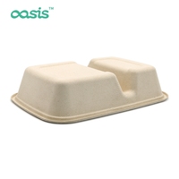 Boîte à lunch Oasis en canne à sucre, biodégradable, jetable, imperméable, résistante à la graisse, adaptée aux aliments, compatible micro-ondes