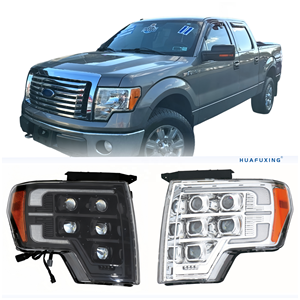 Nuevo Lanzamiento HuaFuXing: Conjunto de Faros <span class=keywords><strong>LED</strong></span> de 5 Lentes para Ford F150 2008-2014, Actualización de Halógeno a <span class=keywords><strong>LED</strong></span>, Faro Proyector Matrix - Product Image 1