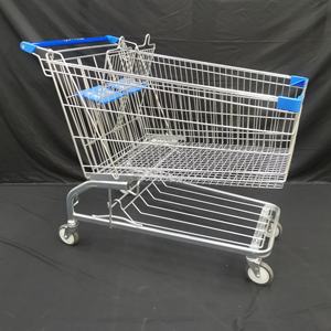 2025 El mejor carrito de compras de comestibles 270L Carrito de supermercado a la venta Supermercado de <span class=keywords><strong>metal</strong></span> de cuatro ruedas Precio de carrito de compras usado - Product Image 3