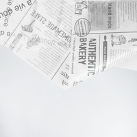 Papier sulfurisé blanc personnalisé à motif journal vintage pour emballage alimentaire de boulangerie, gâteaux et pâtisseries (vente en gros)