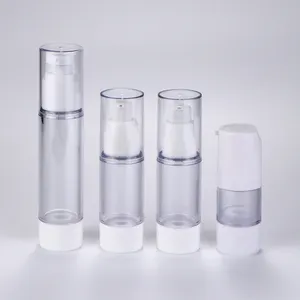 15ml luxury cosmetics clear ABS plastic airless lotion serum cream spray pump twist bottle