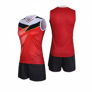 Jersey voli 100% katun kualitas tinggi kustom pria desain terbaru seragam Set tim tersublimasi 220g untuk bola voli - Product Image 1