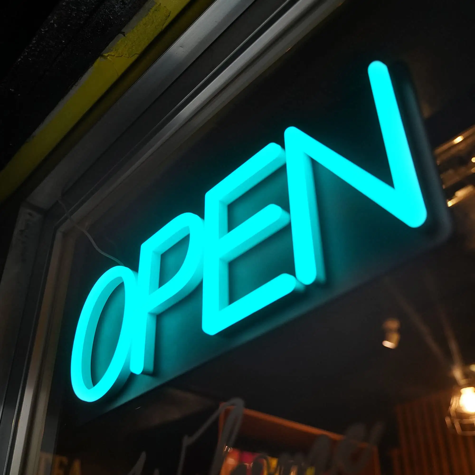 ड्रॉप शिपिंग विज्ञापन नेतृत्व में नियोन साइन कस्टम नीले नीयन खुले हस्ताक्षर 20 "x 7" के लिए खुला साइन नेतृत्व किया व्यापार की दुकान दुकान रेस्तरां