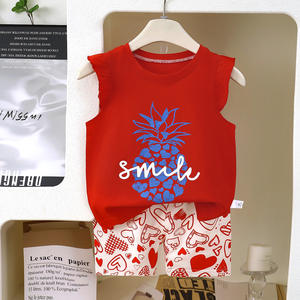 Conjunto de Chaleco y Pantalones Cortos para Niños 2025, Estilo Casual de Verano, Sin Mangas, Estampado de Animales/Dibujos Animados, <span class=keywords><strong>Ropa</strong></span> para Bebés Niños y Niñas - Product Image 3