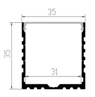 LS-142 profilé en aluminium série 6000 35x35mm pour diffuseur de plafond avec service de traitement de coupe pour décorations