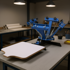 Presse d'impression sérigraphique manuelle à plat 4 couleurs 450x550 mm avec sécheur flash à chauffage électrique pour sérigraphie - Product Image 2