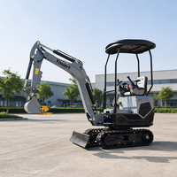 Mini-excavatrice sur chenilles avec grappin brise-roche à attache rapide, 1,2 tonne, 1,6 tonne, 1,8 tonne, CE EPA EURO 5