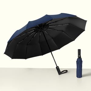 Custom logo Business Fully Automatic Travel Compact Windproof Lightweight Three Folding Strong Pongee Portable <b>Umbrella</b> Fold - Product Image 1