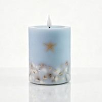 Bougie pilier LED sans flamme avec fleurs séchées intégrées, bougie électronique en cire véritable, décoration de table pour salon, bougie sans fumée et sûre