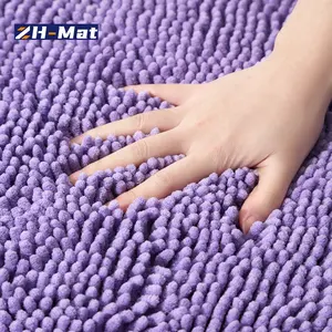 Alfombrilla de baño de chenilla, alfombra peluda de poliéster de microfibra de alta calidad, técnica de mechones para uso multiusos