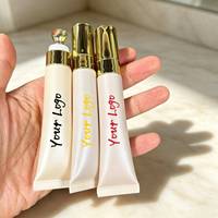 Gloss à lèvres transparent longue tenue à base de peptides, marque privée, logo personnalisé, nourrissant, hydratant, non collant, vegan, rouge à lèvres liquide, huile à lèvres