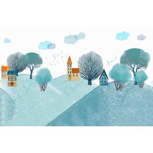 Semplice camera dei bambini parete che copre moderni alberi nordici ragazzi e ragazze camera da letto carta da parati parco giochi commerciale carta murale - Product Image 4