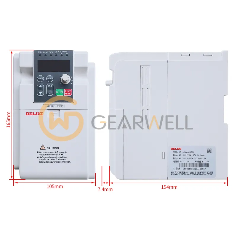 DELIXI CDI-EM60G1R5S2 1.5kw 220 В переменного тока инвертор частоты 1 фаза