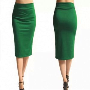 Gonna <span class=keywords><strong>Midi</strong></span> Lunga da Donna Europea, Elasticizzata, Semplice, Stile Tubino, Tinta Unita, per Ufficio e Casual - Product Image 3