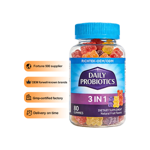Probióticos Crudos 100 Mil Millones de UFC, Formulados por Doctores para Mujeres y Hombres, Suplemento Completo para Adultos con 60 Gomitas, Estable en el Refrigerador - Product Image 1