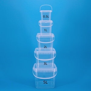 300ml 500ml 1L 2L 3L 5L clair Transparent de qualité alimentaire PP <span class=keywords><strong>plastique</strong></span> carré seau alimentaire collations bonbons pop-corn Cookie barils <span class=keywords><strong>avec</strong></span> <span class=keywords><strong>couvercle</strong></span> - Product Image 6