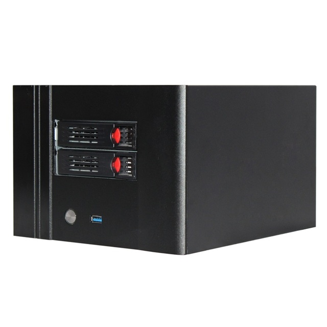 Top Quality 2 Bay Hot Swap NAS Server Chassis FLEX PSU Mini ITX Nas Case