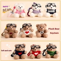 Dessin animé mignon Mini peluche ours en peluche porte-clés poupée jouets en peluche avec lunettes sac à dos breloque peluches-accessoire amusant et décalé