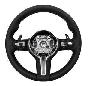 Volante Deportivo de Cuero Completo para <span class=keywords><strong>BMW</strong></span> <span class=keywords><strong>Serie</strong></span> 5 F10, Actualización de Rendimiento con Palanca de Cambios, con Pequeña Imperfección Cosmética - Product Image 1