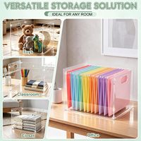 Organisateur de fichiers en acrylique personnalisé, Organisateur de fichiers suspendu transparent avec poignées pour lettres, Rangement de bureau pour l'école, le bureau et la maison