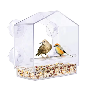 Portable Non-Slip Suction Cup Breathable Transparent Acrylic Window Bird Feeder Bird <strong>Cage</strong> Pet <strong>Cat</strong> <strong>Cage</strong> - Product Image 1