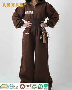 <span class=keywords><strong>Tuta</strong></span> <span class=keywords><strong>Intera</strong></span> da <span class=keywords><strong>Donna</strong></span> Personalizzata con Zip, Manica Lunga, Cappuccio e Pantaloni della <span class=keywords><strong>Tuta</strong></span>, Taglie Forti, in Cotone - Product Image 3