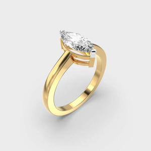 Bague de fiançailles APRICOT JEWELS 1CT avec diamant de laboratoire taille marquise |   Solitaire en or 14 carats certifié IGI, style hip-hop - Product Image 2