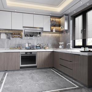 Contemporary Style <b>Kitchen</b> Cabinets Free Design <b>Kitchen</b> <b>Furniture</b> with Steel Sink & Marble Top Factory Direct - Product Image 6