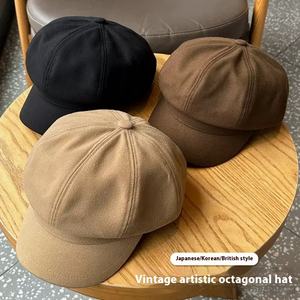 Venta al por mayor Otoño Invierno estilo coreano boina para mujeres versátil cara-adelgazamiento Newsboy gorra artística Retro japonés pintor sombrero - Product Image 5