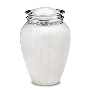Classic Metal Urn with Rose Embossment Matte Finish Handmade Traditional Design Sympathy Occasion ashes Elegant funeral urn - Product Image 2