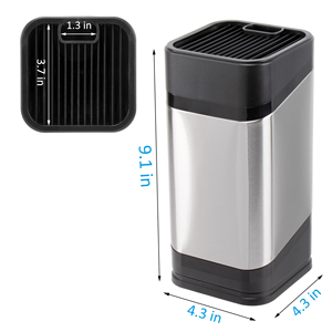 Bloc à couteaux universel en acier inoxydable de style nouveau avec support à couteaux carré plus aiguisé, rangement de couteaux gain de place - Product Image 6