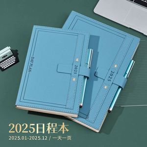 Custom 2025 Luxury Hardcover Corporate PU Leather PP Thread Sewing Bound Custom Color Custom Logo Daily Planner <b>A5</b> <b>Notebook</b> - Product Image 6