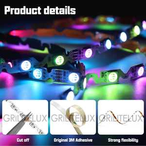Tira de LED Multicolor en Forma de S con Flujo Dinámico, 12V, Efectos Dinámicos Continuos, SM16703 SMD5050, 6mm, Tira de LED RGB Direccionable - Product Image 2