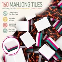 U.fun Ensemble de Mahjong Américain Personnalisé Effet Bois 160 Pièces Luxe Acrylique Épais Quatre Couches Pliable Portable Jeu de Voyage pour la Famille