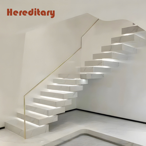 <span class=keywords><strong>Scala</strong></span> <span class=keywords><strong>a</strong></span> <span class=keywords><strong>Sbalzo</strong></span> Moderna in Acciaio con Gradini in Marmo, <span class=keywords><strong>Kit</strong></span> per <span class=keywords><strong>Scala</strong></span> Fluttuante con Ringhiera in Vetro - Product Image 4