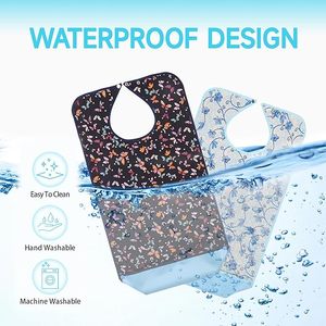 Washable <strong>Adult</strong> <strong>Bibs</strong> Reusable Waterproof Clothing Protector for Elderly Patients and Nursing Home Care - Product Image 5